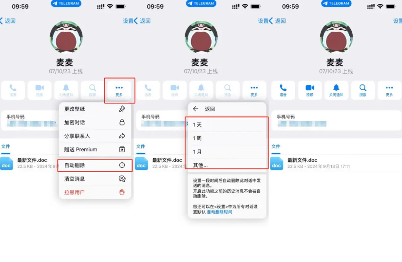 Telegeram纸飞机如何在苹果手机上开启自动删除消息