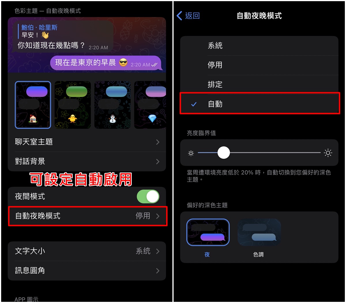 Telegraph手机端怎么开启暗黑主题模式 纸飞机App开启夜间模式教程